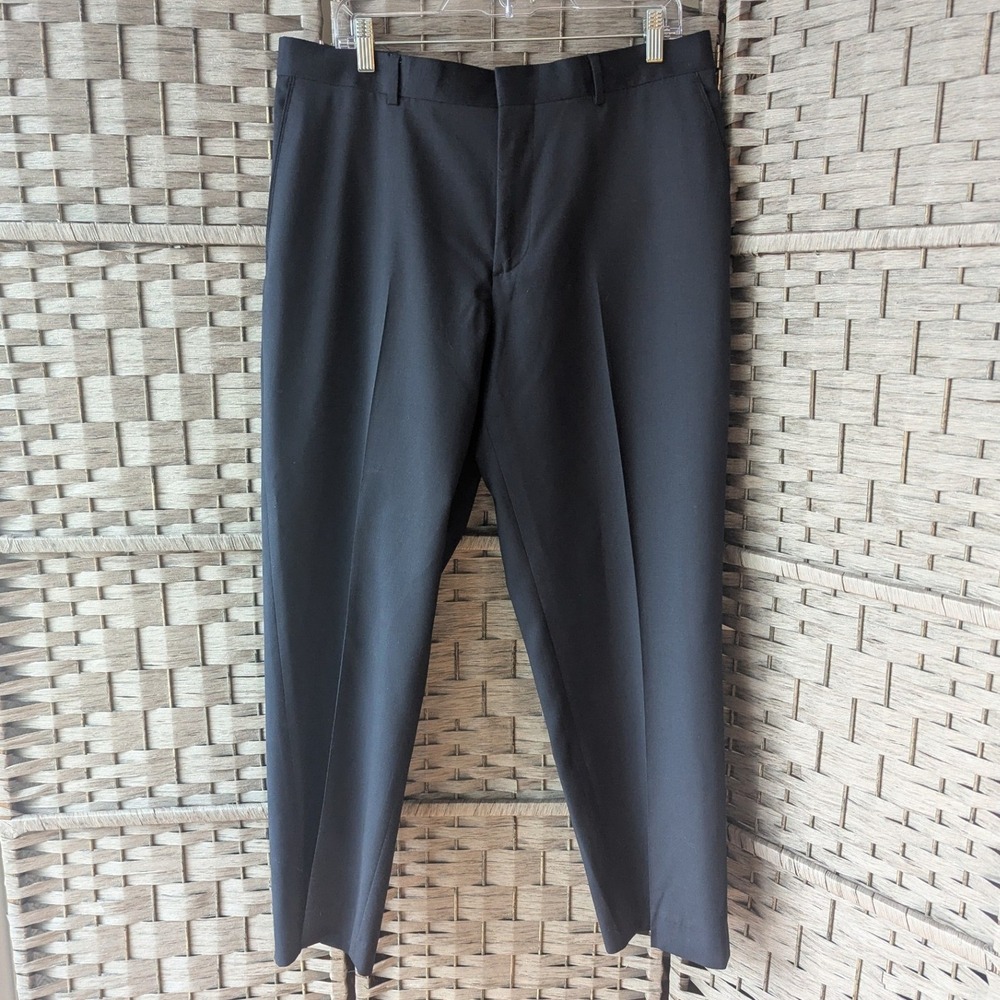 Banana Republic Dark Navy Pants Trousers Tailored Fit Wool‎ Blend Mens Sz 35x30